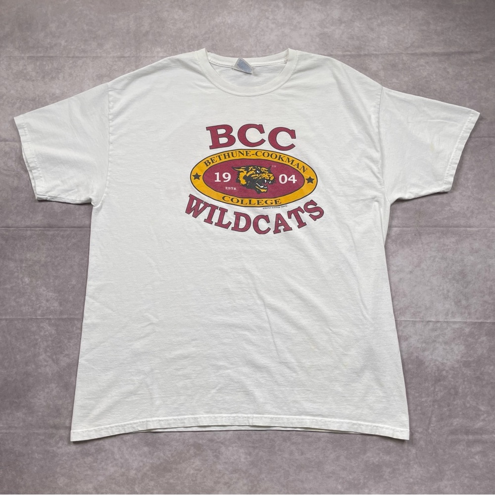 Vintage Bethune Cookman Wildcats Shirt Adult XL White Double Side HBCU Football